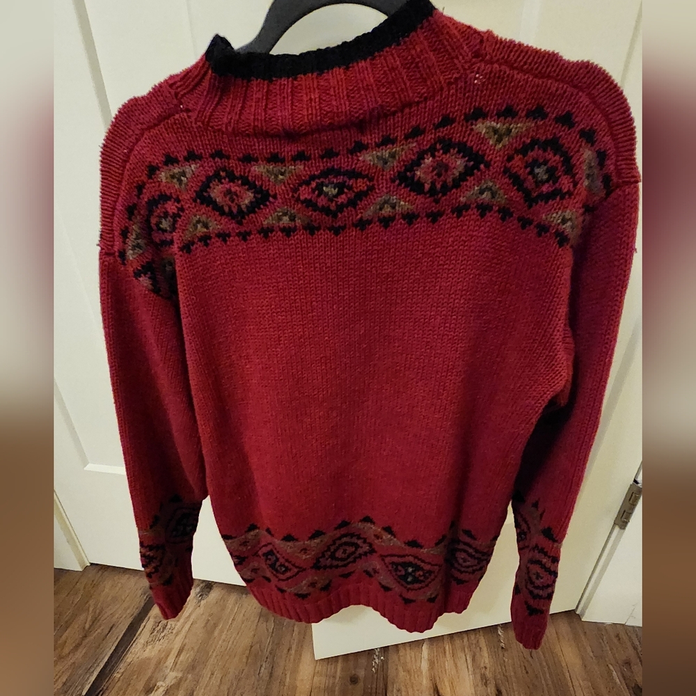 Eddie Bauer Red and Brown Deer Sweater - Picture 5 of 6